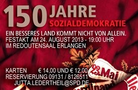 Einladung zum Festakt 150 Jahre Sozialdemokratie